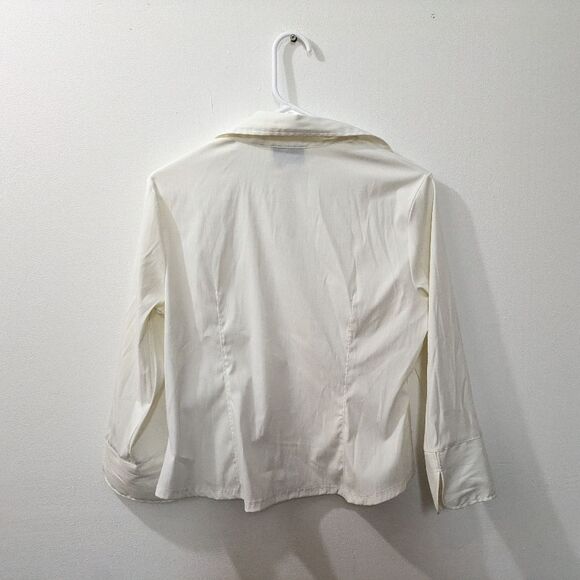 Fred David White Button Up Shirt Women's Petite Medium - Picture 10 of 10